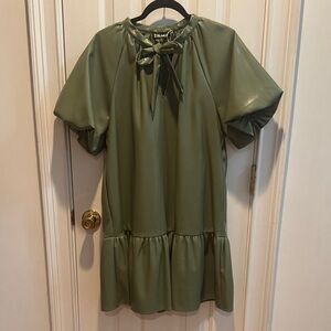 THML Green Puff Sleeve Dress